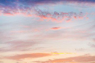 Fototapeta na wymiar Beautiful sky with clouds before sunset. Summer sunset.