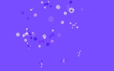 Light Pink, Blue vector natural artwork with flowers, roses.