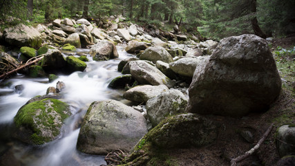 water flowing over rocks