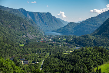 Beautiful nature view. Norway, Dalen. Beautiful summer day.