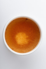 Tasse de café espresso vue du dessus