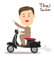 Fototapeta na wymiar Funny Thai Teacher