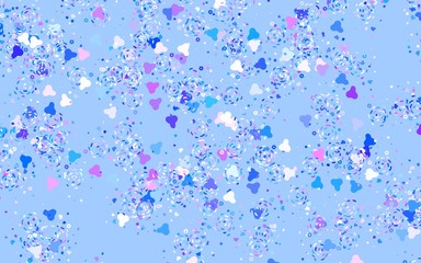 Light Blue, Red vector background with abstract shapes.