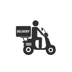 Delivery bike vector icon symbol transportation isolated on white background.