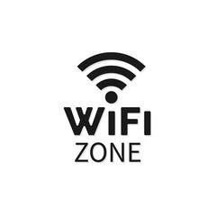 Wifi free internet access symbol wifi zone sign, vector