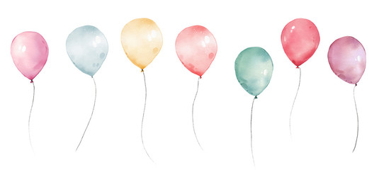 watercolor balloons colorful