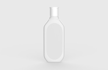 plastic Shampoo Bottle With Flip-Top Lid. Mock Up Template For Your Design. 3d illustration.