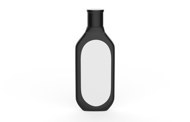 plastic Shampoo Bottle With Flip-Top Lid. Mock Up Template For Your Design. 3d illustration.