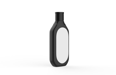 plastic Shampoo Bottle With Flip-Top Lid. Mock Up Template For Your Design. 3d illustration.