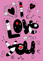 i love you greeting card with background