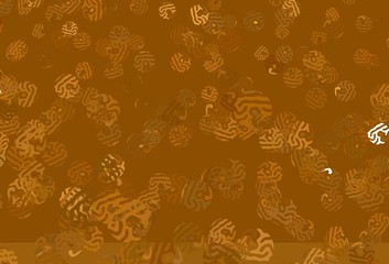 Light Orange vector backdrop with memphis shapes.