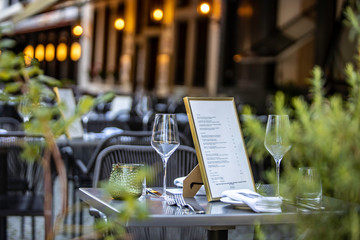 empty restaurant table in Germany