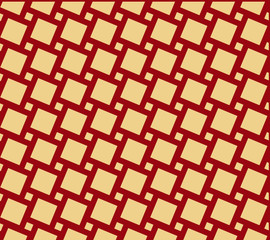 Abstract geometric pattern. A seamless vector background. Red and gold ornament. Graphic modern pattern. Simple lattice graphic design