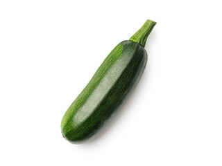 Fresh zucchini isolated on a white. Top view