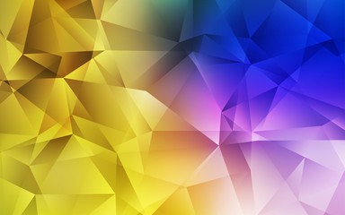 Dark Pink, Yellow vector polygon abstract backdrop. Colorful illustration in polygonal style with gradient. A new texture for your web site.