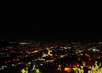 
top view of the night city