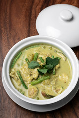 thai green curry with chicken and vegetables