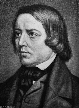Robert Schumann, was a German composer, pianist, and influential music critic in the old book Biographies of famous composers by A. Ilinskiy, Moscow, 1904