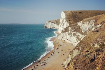 Durdle Door beach  on the Jurassic Coast, Dorset, UK