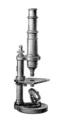 Microscope in the old book Encyclopedic dictionary by A. Granat, vol. 5, S. Petersburg, 1896