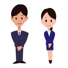 スーツ姿の男性と女性