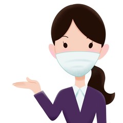 マスクを着けた女性