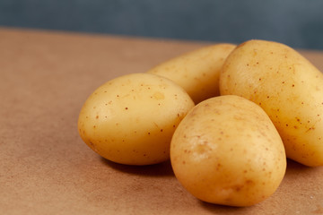 potatoes on a wooden table
