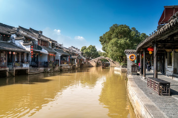 Fototapeta premium Houses and rivers in Xitang ancient town