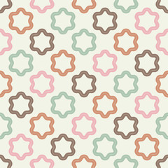 Mosaic with geometric shapes. Seamless pattern. Design with manual hatching. Textile. Ethnic boho ornament. Vector illustration for web design or print.