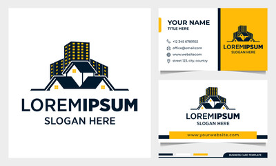 Real estate Logo Design, Architecture Building with business card Template