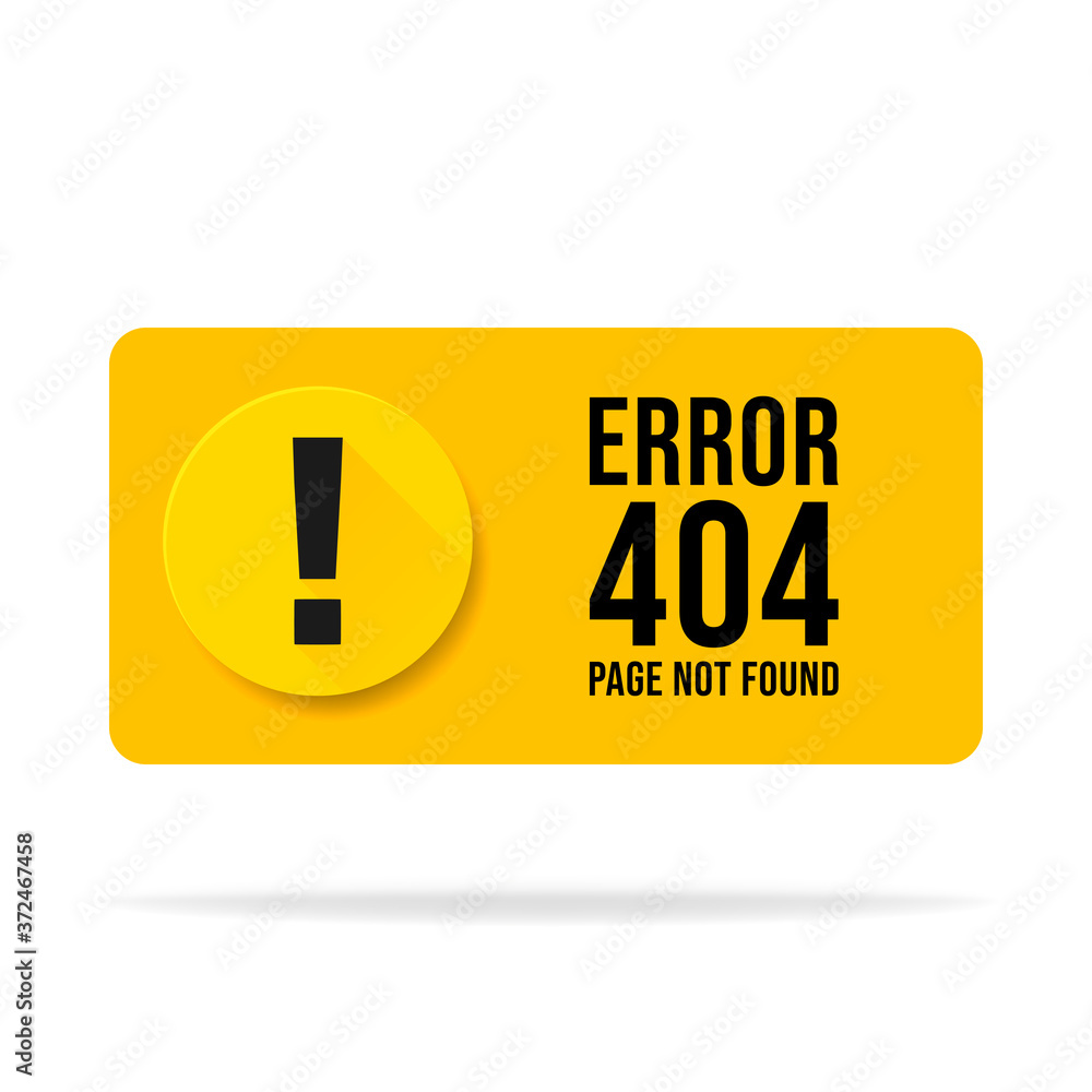 Poster 404 error page not found speech. Pop up errors window.