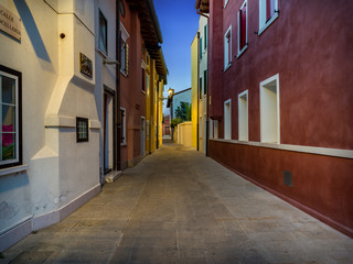 Fototapeta na wymiar Narrow streets among the colorful buildings of a seaside village