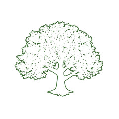 Green tree logo design. Vector illustration of nature. Eco logo design. Logotype company.  Eco logo icon. Abstract organic design. Vector silhouette of a tree.