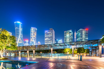 Naklejka premium Urban nightscape and CBD architectural landscape