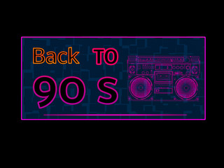 Back to 90s Neon Lichtreklame Template
