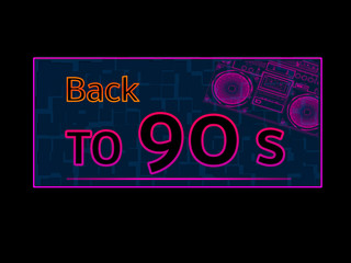 Back to 90s Neon Licht Template
