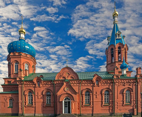 Fototapeta na wymiar St. Alexander Nevsky church. City of Pskov, Russia. Year of opening - 1809