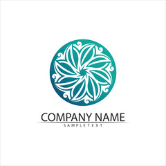 Tree leaf vector and green logo design friendly concept