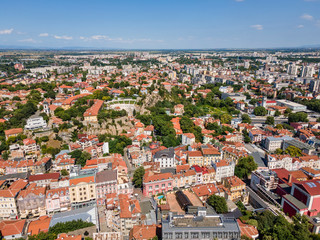 Aerial view of City of Plovdiv, Bulgaria
