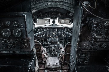 Old plane cockpit