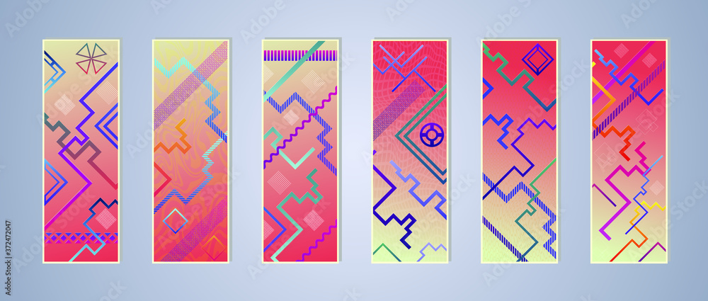 Poster Abstract vector pattern gradient background templates. Modern geometric design with minimal geometric shapes
