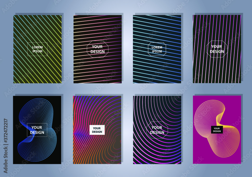 Poster abstract vector pattern gradient background templates. modern geometric design with minimal geometri