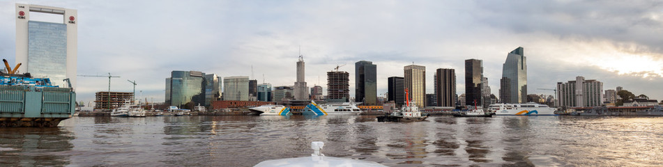 Buenos Aires, Argentina: Puerto Madero at sunset, a redeveloped old harbour with old details and...