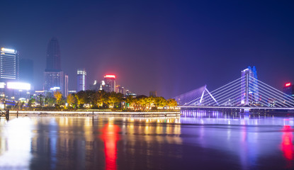 Fototapeta na wymiar Night view of Ningbo City