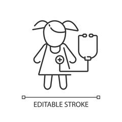 Pediatric department linear icon. Infants medical care. Children development. Pediatrician. Thin line customizable illustration. Contour symbol. Vector isolated outline drawing. Editable stroke