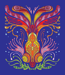 Fish coloring book vector illustration. Anti-stress coloring for adult.