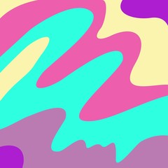 Multicolored waves, pink, yellow, blue, purple