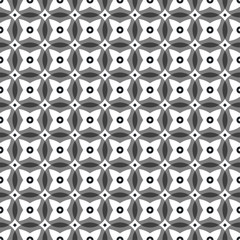 Geometric circle square floral vector damask style seamless pattern. Gray, black and white, elegant, minimal, modern, abstract, simple vector background. For textiles, wallpapers, webdesign.