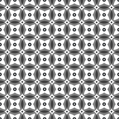 Naklejka premium Geometric circle square floral vector damask style seamless pattern. Gray, black and white, elegant, minimal, modern, abstract, simple vector background. For textiles, wallpapers, webdesign.