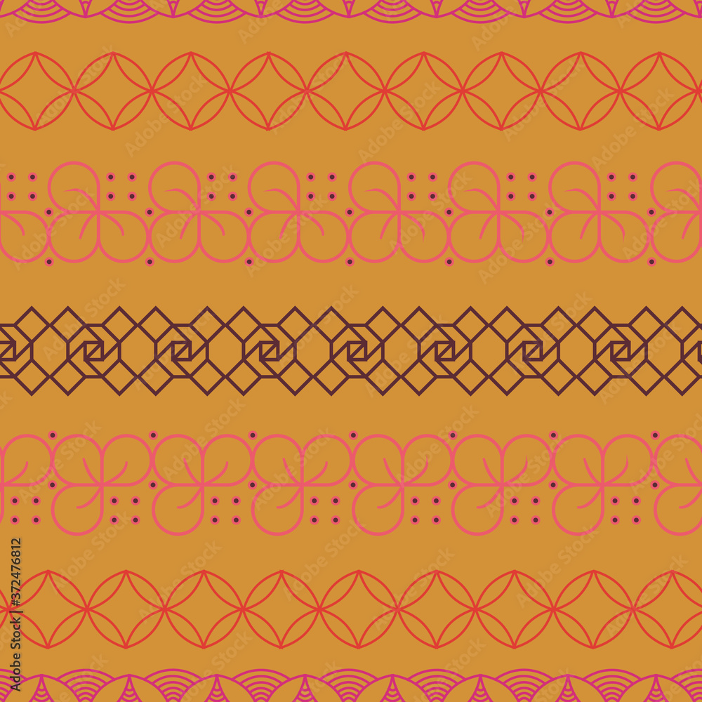 Poster geometric seamless pattern in zen tangle style repeat pattern print background